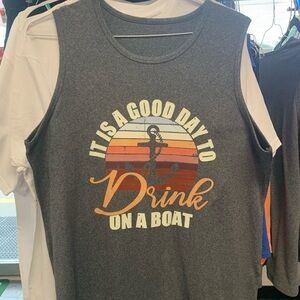 Gray Sleeveless Graphic Tank Top